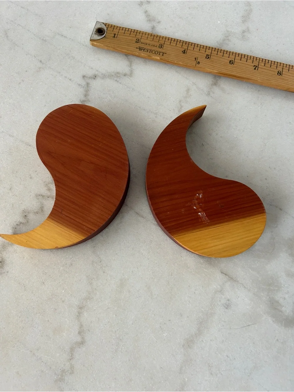 Handcrafted Wooden Yin Yang Tea Light Holder - Brown
